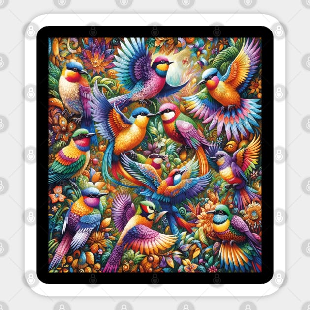 Birdy Colorful Pattern Sticker by SARKAR3.0